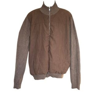 Garnet Clothiers Hybrid Merino Wool Full Zip‎ Jacket Sz 3XL Mocha Brown
